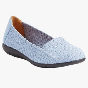 Comfortview Women's The Bethany Slip On Blue Woven Flat